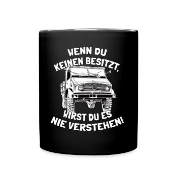 Unimog 404 - Offroad - Universal Motorgerät - Tasse einfarbig - Schwarz - Vorne