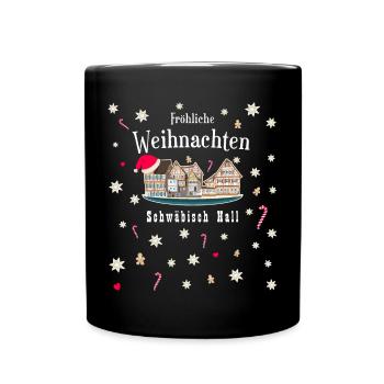 Schwäbisch Hall Christmas, Drawing Germany - Full Colour Mug - black - Front