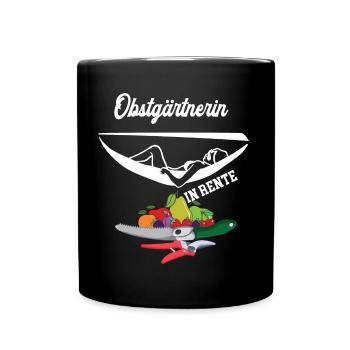 Obstgärtnerin Rente Rentnerin Obstbauer Ruhestand - Tasse einfarbig - Schwarz - Vorne