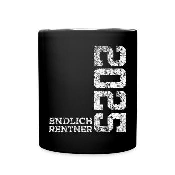 ENDLICH RENTNER 2025 - Tasse einfarbig - Schwarz - Vorne