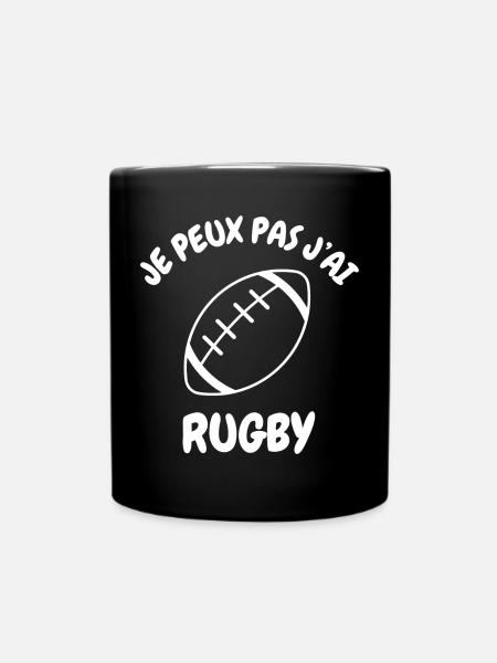 Je peux pas j'ai rugby - Mug uni - noir