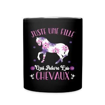Juste Une Fille Qui Adore Les Chevaux Cadeau - Mug uni - noir - Devant
