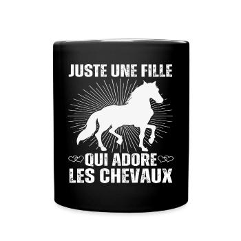 Juste Une Fille Qui Adore Les Chevaux Cadeau - Mug uni - noir - Devant