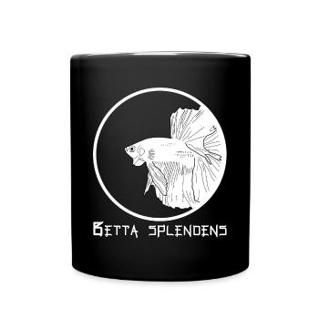 Betta splendens (Halfmoon) - Tasse einfarbig - Schwarz - Vorne