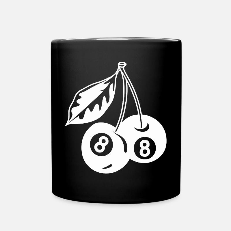 8-Kugel Kirschen Kreativ Minimalistisch - Tasse einfarbig - Schwarz