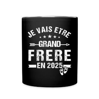 Grand Frère 2025 Cadeau Annonce Naissance 2025 - Mug uni - noir - Devant