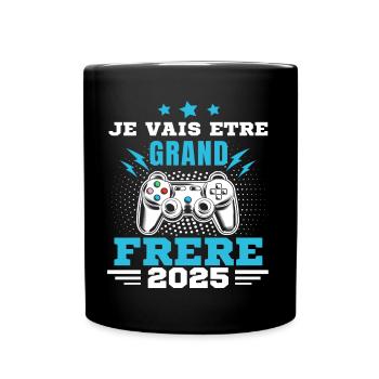 Grand Frère 2025 Annonce Grossesse Geek Gamer - Mug uni - noir - Devant