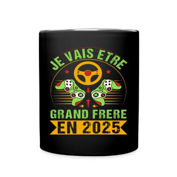 Grand Frère 2025 Annonce Naissance Geek Gamer - Mug uni - noir - Devant