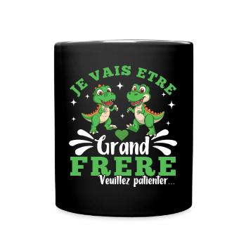 Grand Frère Annonce Naissance Cadeau Dinosaure - Mug uni - noir - Devant