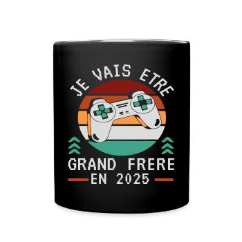 Grand Frère 2025 Annonce Naissance Geek Gamer - Mug uni - noir - Devant