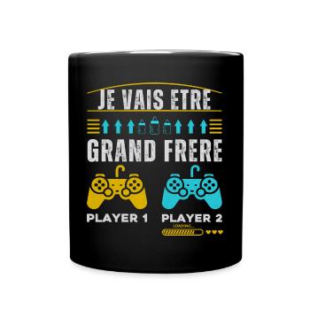 Futur Grand Frère Annonce Naissance Geek Gamer - Mug uni - noir - Devant