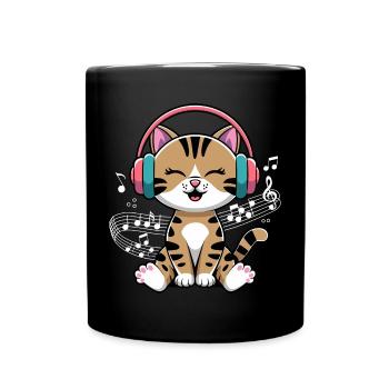 Conception de clé de chat de musique pour les musiciens et les musiciens - Mug uni - noir - Devant