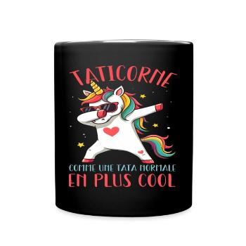 Taticorne Humour Tata Tante Licorne Dab Cadeau - Mug uni - noir - Devant