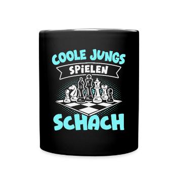 Schach Jungs Schachspieler Jungen - Tasse einfarbig - Schwarz - Vorne