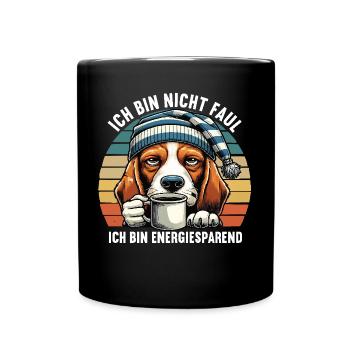 Ich Bin Nicht Faul Beagle Beaglebesitzer Beagle - Tasse einfarbig - Schwarz - Vorne