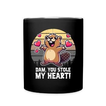 Dam, tu as volé mon cœur – Funny Beaver - Mug uni - noir - Devant