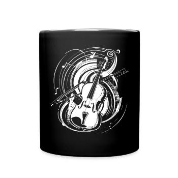Violin Drawing - Full Colour Mug - black - Front