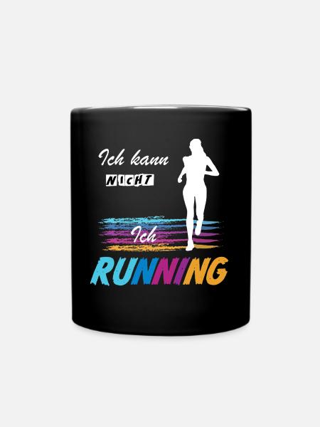 🚫NEIN zu Unwichtigem 🏃JA zu Laufen & Sport - Tasse einfarbig - Schwarz
