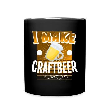 Bière artisanale - Mug uni - noir - Devant