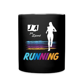 JA zu Running & Sport 🏃 Laufsport, Laufen, Joggen - Tasse einfarbig - Schwarz - Vorne