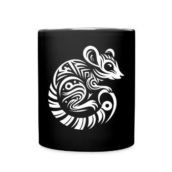 Lémurien tribal - Mug uni - noir - Devant