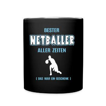 Bester Netball Spieler Netballer Netballspieler - Tasse einfarbig - Schwarz - Vorne