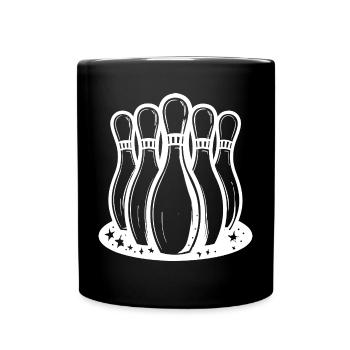 Bowling Pins Cartoon Style - Full Colour Mug - black - Front