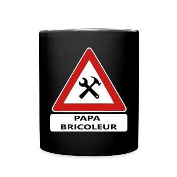 Papa bricoleur - Mug uni - noir - Devant