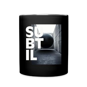 Schwerelosigkeit, dezentes Schwarz-Weiß, Grafikdesign - Tasse einfarbig - Schwarz - Vorne