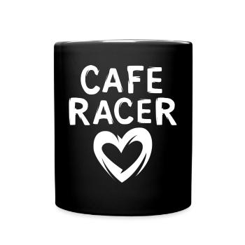 caferacer Liebe - Herzsmybol für Mopedfreunde - Tasse einfarbig - Schwarz - Vorne