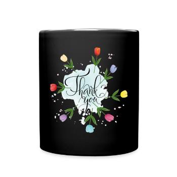 Bouquet de remerciement - Mug uni - noir - Devant