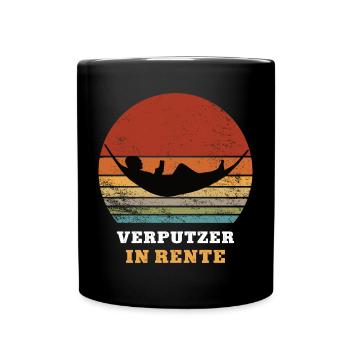 Verputzer Rente Ruhestand Ruheständler Rentner - Tasse einfarbig - Schwarz - Vorne