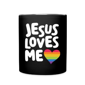 LGBTQ Pride Month - Jesus liebt mich - Tasse einfarbig - Schwarz - Vorne