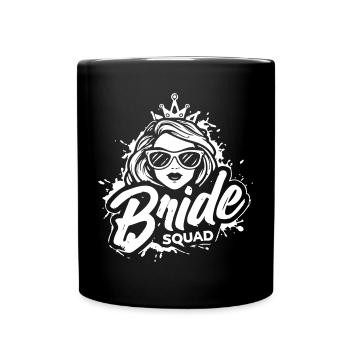Logo de la mariée « Bride Squad » dans un style grunge moderne - Mug uni - noir - Devant