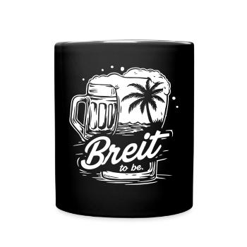 Conception de la mariée « Breit to be » avec chope de bière et palmiers - Mug uni - noir - Devant