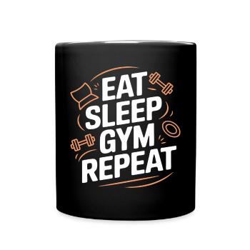 Manger dormir Gym Répéter - Mug uni - noir - Devant