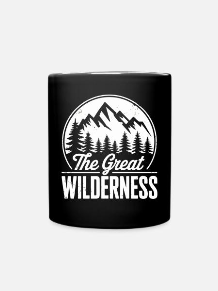 The Great Wilderness - Mountains & Trees - Full Colour Mug - black