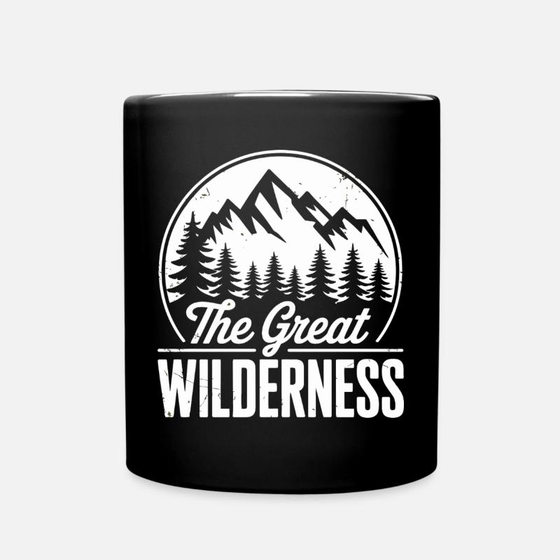 Die große Wildnis - Berge & Bäume - Tasse einfarbig - Schwarz