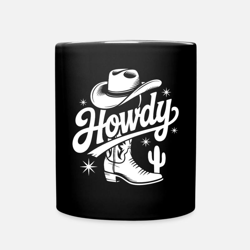 Western Cowboy Hut Design - Tasse einfarbig - Schwarz
