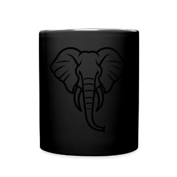 Elefant - Tasse einfarbig - Schwarz - Vorne