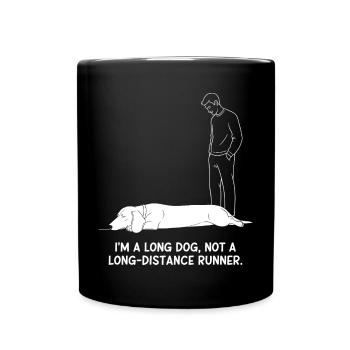Long dog, not a cross-country skier - Full Colour Mug - black - Front
