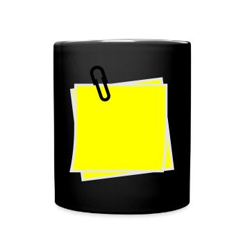 Postit | Zettel | gelber Zettel | Sticker | - Mug uni - noir - Devant