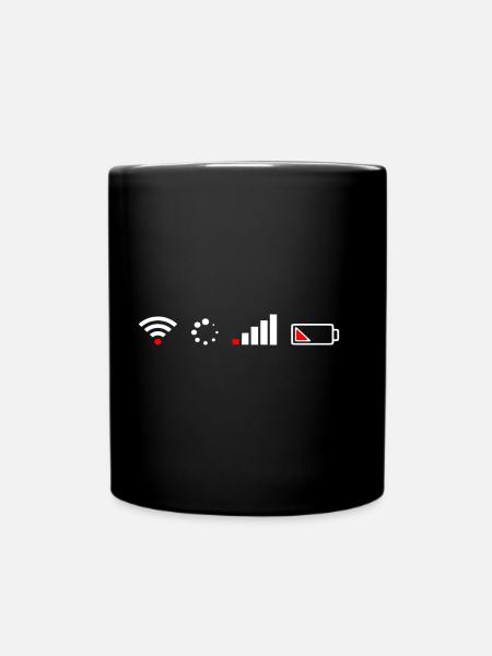 WLAN - Internet - Akku - Tasse einfarbig - Schwarz
