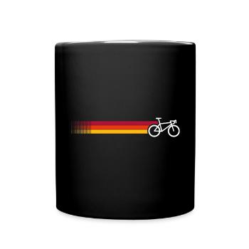 Sunset Stripes Bike Silhouette - Full Colour Mug - black - Front