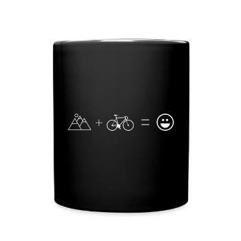 Mountain Bicycle Smile Mountains MTB Smile Road Bike - Full Colour Mug - black - Front