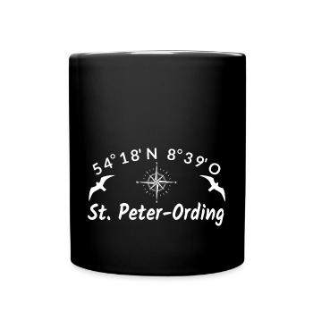 Sankt Peter Ording Nordsee Urlaub Idee - Tasse einfarbig - Schwarz - Vorne