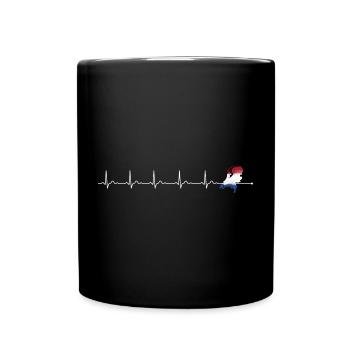 Heartbeat netheland flag - Full Colour Mug - black - Front