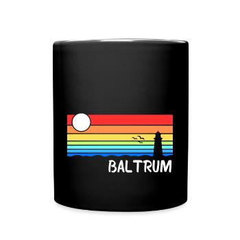 Baltrum Nordsee Leuchtturm Urlaub - Tasse einfarbig - Schwarz - Vorne