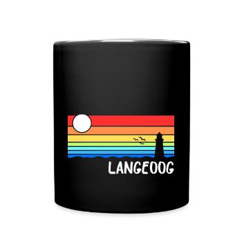 Langeoog Nordsee Ostfriesische Insel Geschenk - Tasse einfarbig - Schwarz - Vorne