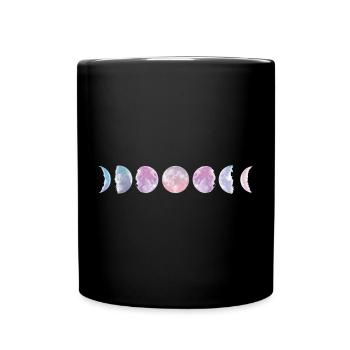 Pastel Moon Phases - Full Colour Mug - black - Front
